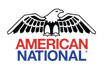 American National logo with an eagle emblem on a blue background